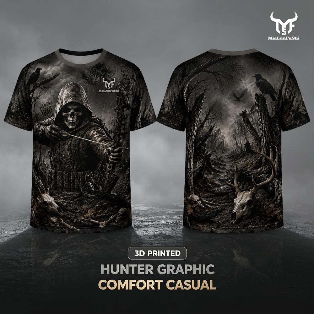 Outdoor Hunting Graphic Tees - تي شيرت بطباعة ثلاثية الأبعاد بتصميم