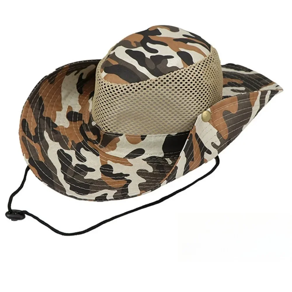 Mens Outdoor Hunting Hats - التمويه شبكة دلو القبعات واسعة حافة