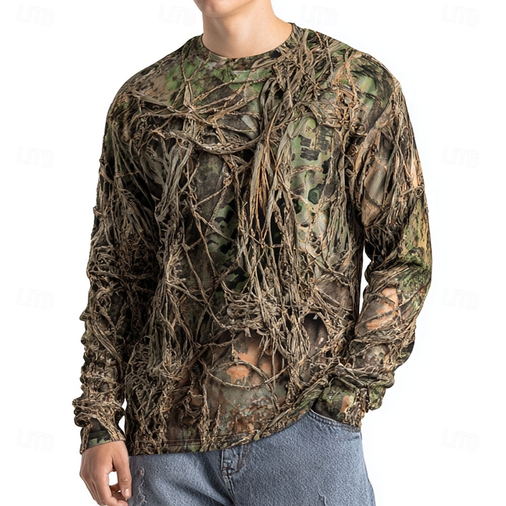 Outdoor Hunting Graphic Tees - قميص رجالي بأكمام طويلة مطبوع عليه