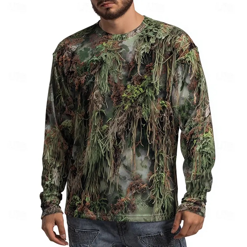 Outdoor Hunting Graphic Tees - قميص رجالي بأكمام طويلة بطبعة حيوانات