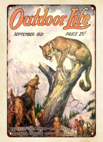 Outdoor Hunting Dogs - اشترِ لوحة معدنية بتصميم غلاف مجلة