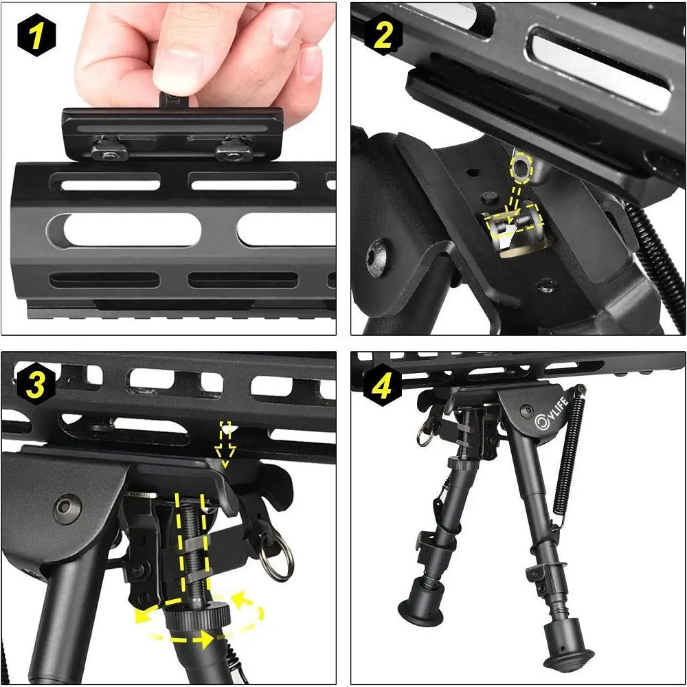 Bipod Rifle Mount - محول حامل تكتيكي منخفض الارتفاع لمسند