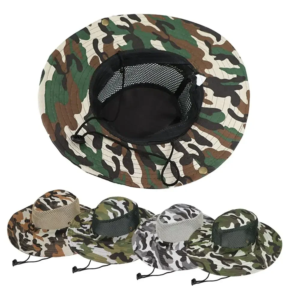 التمويه شبكة دلو القبعات واسعة - مراجعة Mens Outdoor Hunting Hats وسعره