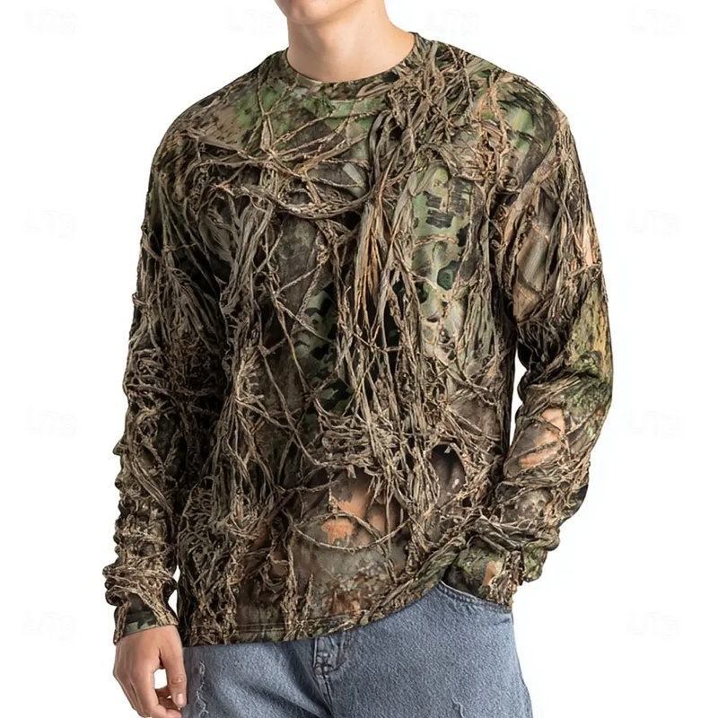 قميص رجالي بأكمام طويلة بطبعة  - مراجعة Outdoor Hunting Graphic Tees وسعره