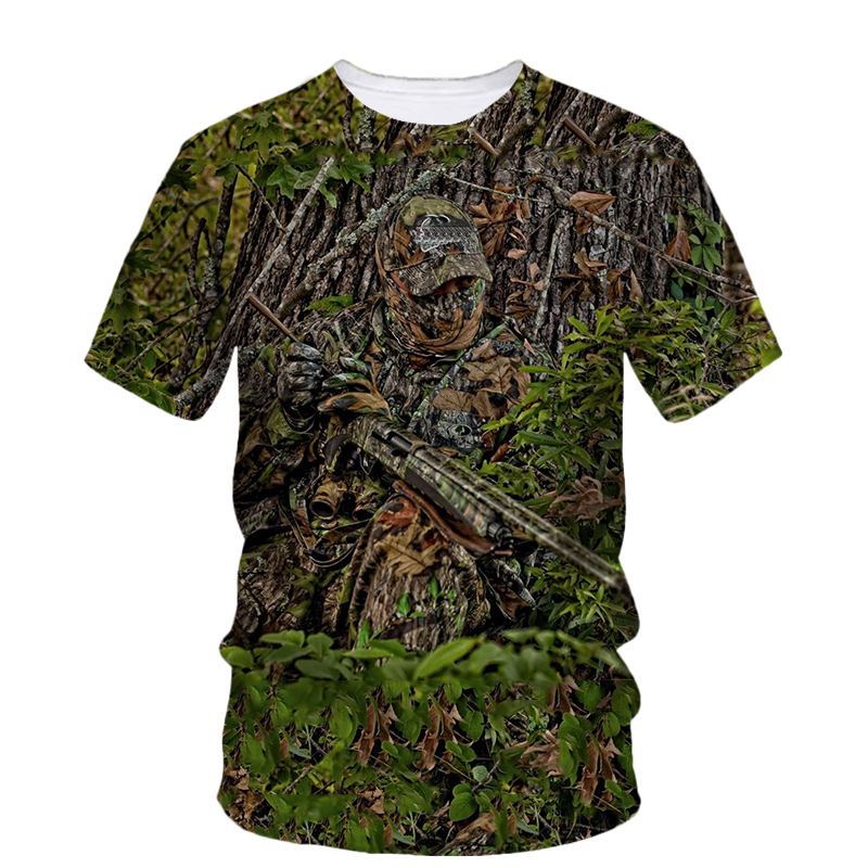 الرجال عادية كامو الرسم تي شير - مراجعة Outdoor Hunting Graphic Tees وسعره