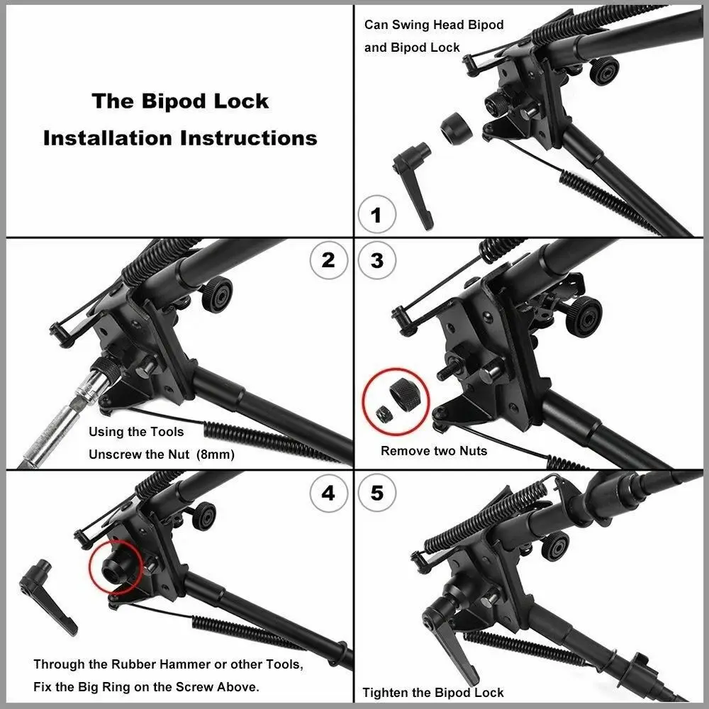 قفل تكتيكي على شكل حرف S لسلسل - مراجعة Bipod Rifle Mount وسعره