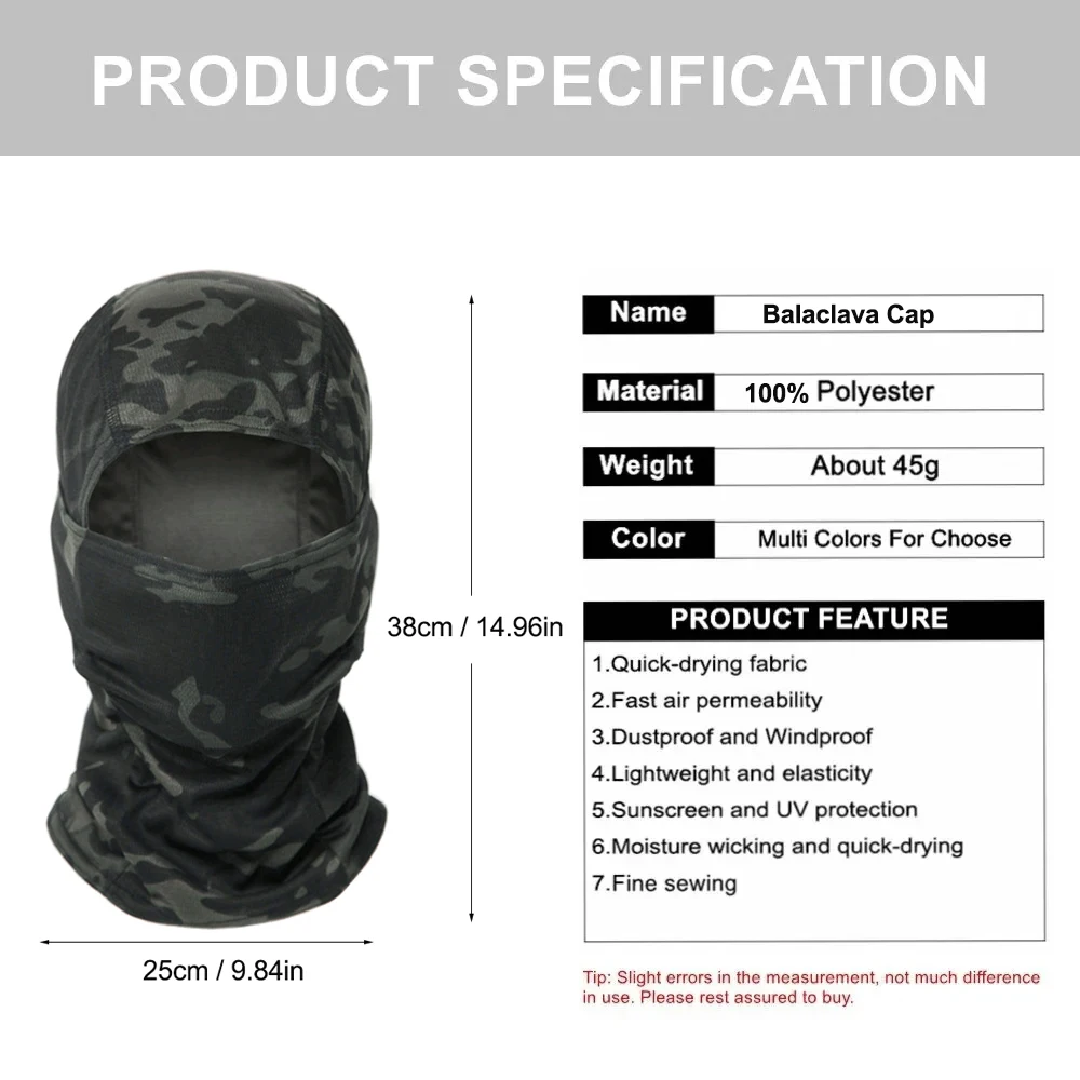 قبعة بالاكلافا مموهة، قناع وجه - مراجعة Mens Outdoor Hunting Hats وسعره