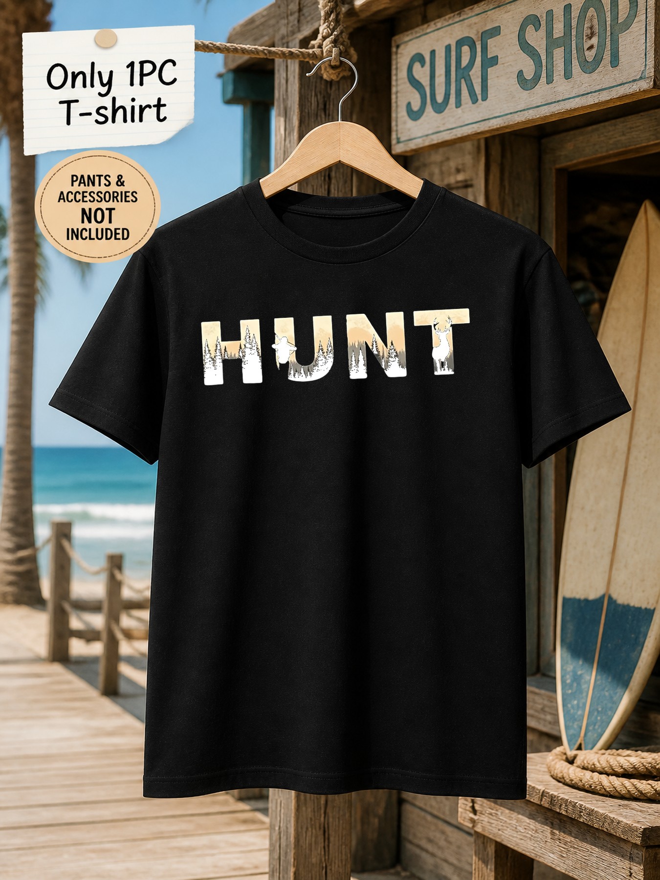 1 قطعة تي شيرت رجالي بطبعة غرا - مراجعة Outdoor Hunting Graphic Tees وسعره
