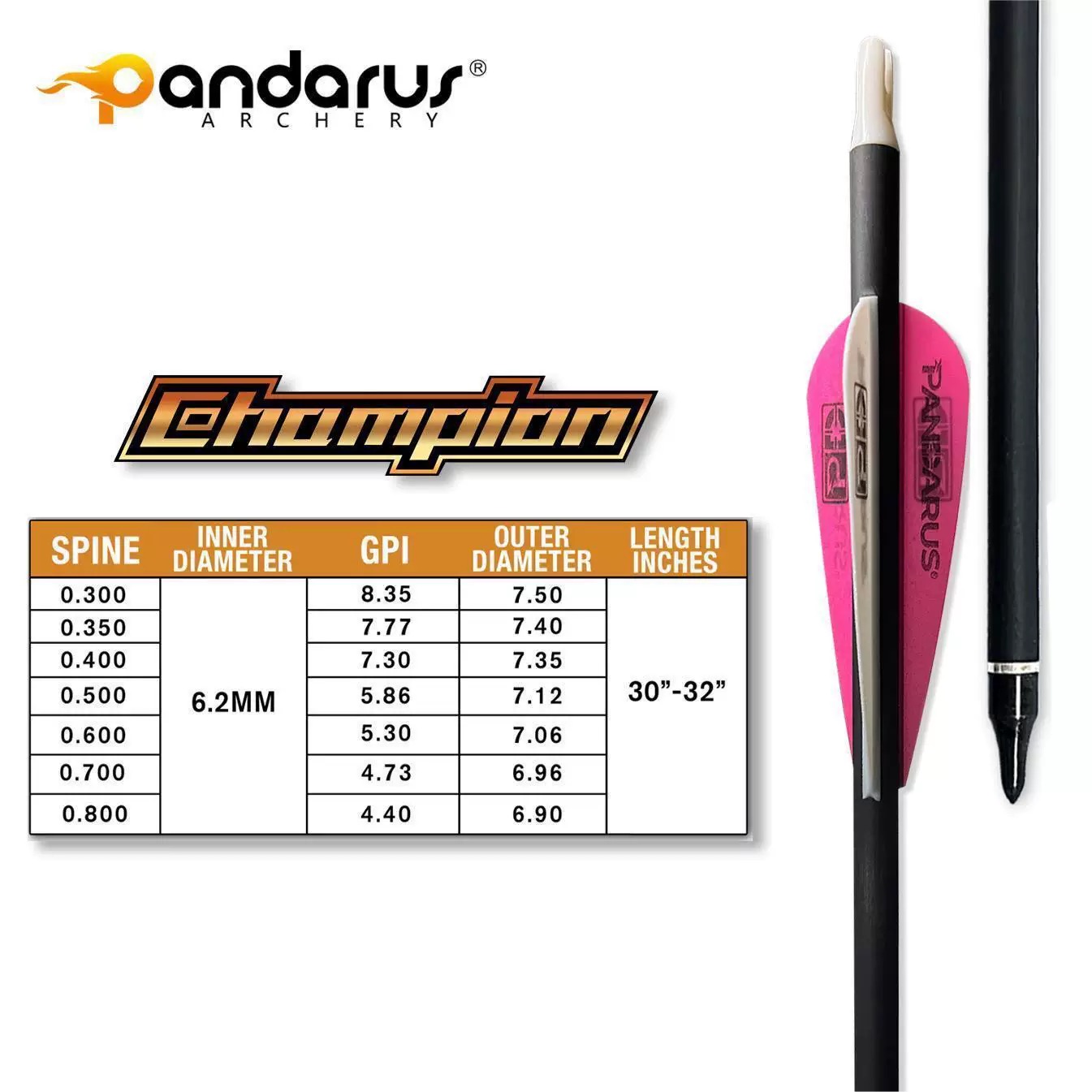 سهام بانداروس تشامبيون من الكر - مراجعة Arrow Carbon Shaft وسعره